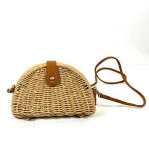 Raffia women’s‎ crossbody crescent half moon bag shoulder bag